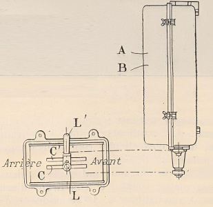 Elektrische Fähre 1908 - Querschnitt mit Hauptmotoren