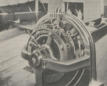 Elektrische Fähre 1908 - Querschnitt mit Batterien