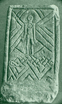 Rückseite des fränkischen Grabsteins von Niederdollendorf