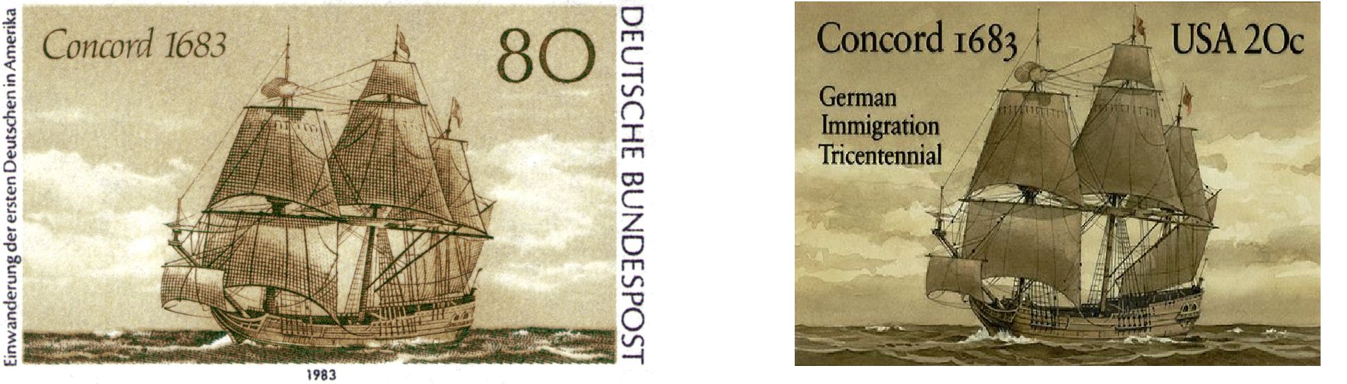 Gemeinschaftsausgabe Briefmarke Concord 1983