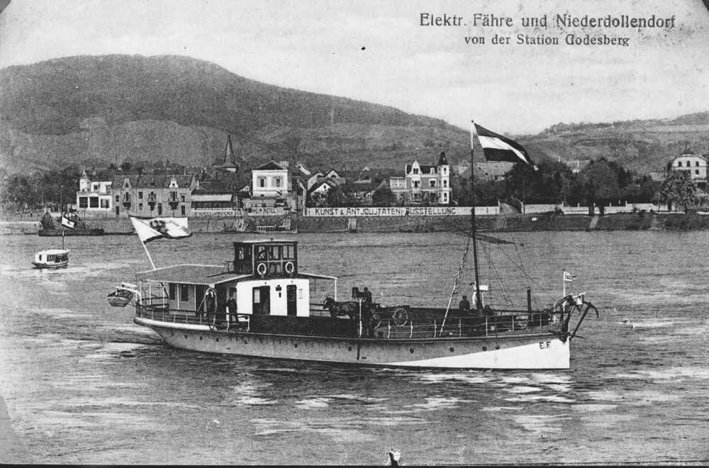 Elektrische Fähre vor Niederdollendorf - 1906