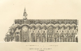 Sulpiz Boisserée - "Die Abteikirche zu Heisterbach" - Längendurchschnitt