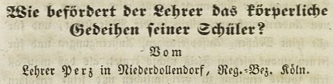 Ausschnitt Titel Zeitungsartikel Lehrer Perz von 1841