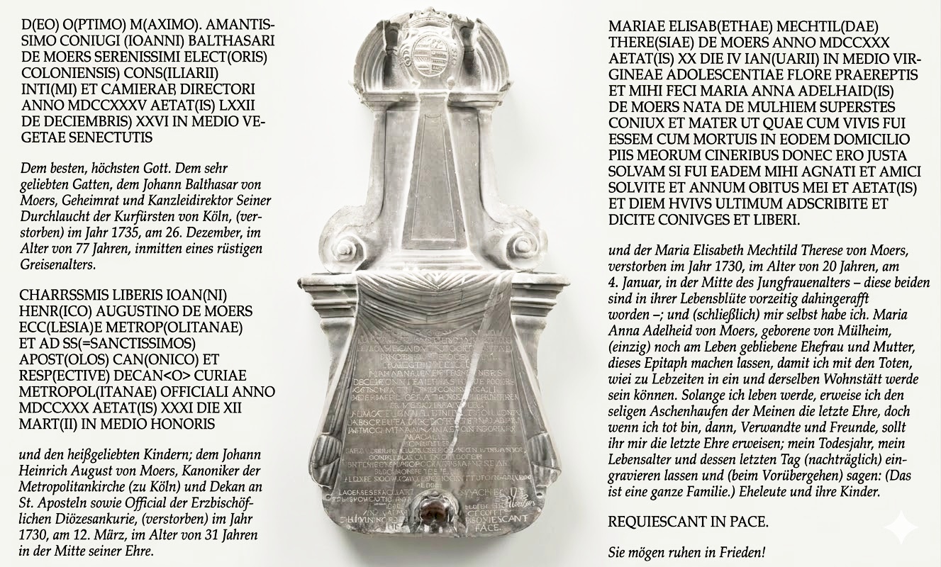 Johann Balthasar von Moers - Epitaph