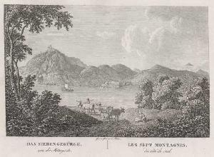 Illustrationen von Rhein und Siebengebirge
