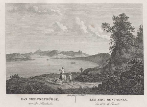 Illustrationen von Rhein und Siebengebirge