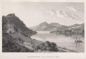 Illustrationen von Rhein und Siebengebirge