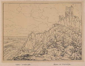 Illustrationen von Rhein und Siebengebirge