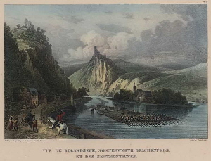 Illustrationen von Rhein und Siebengebirge