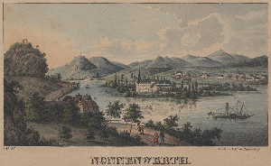 Illustrationen von Rhein und Siebengebirge