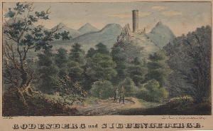 Illustrationen von Rhein und Siebengebirge