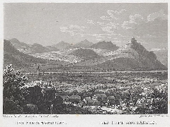Illustrationen von Rhein und Siebengebirge