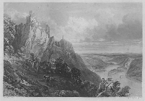 Illustrationen von Rhein und Siebengebirge