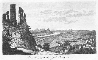 Illustrationen von Rhein und Siebengebirge