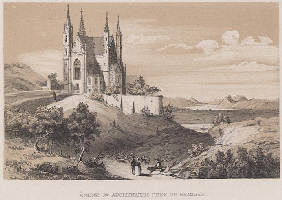 Illustrationen von Rhein und Siebengebirge