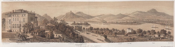 Illustrationen von Rhein und Siebengebirge