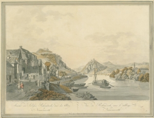 Illustrationen von Rhein und Siebengebirge