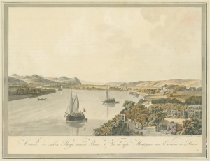 Illustrationen von Rhein und Siebengebirge