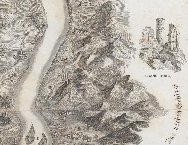 Karte von Rhein und Siebengebirge - Ausschnitt