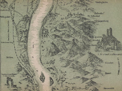 Karte von Rhein und Siebengebirge - Ausschnitt