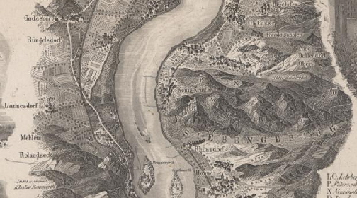 Karte von Rhein und Siebengebirge - Ausschnitt