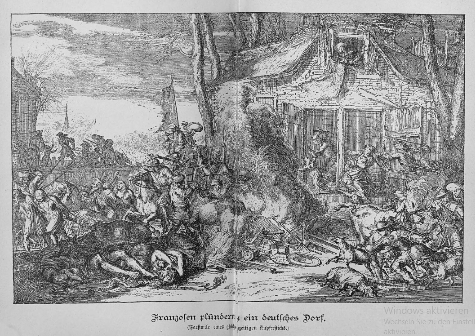 Franzosen plündern ein Dorf