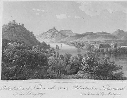 Illustrationen von Rhein und Siebengebirge