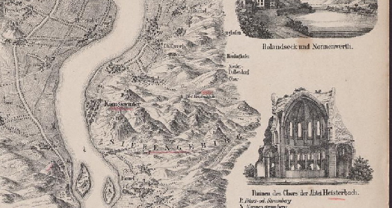 Karte von Rhein und Siebengebirge - Ausschnitt