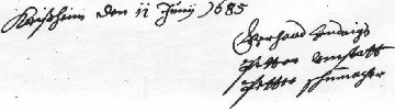 Unterschriften Ausreisegesuchen 2. Juni 1685